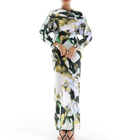 ASOS Dresses & Skirts - ASOS Maxi Dress Satin Batwing with a Floral Print